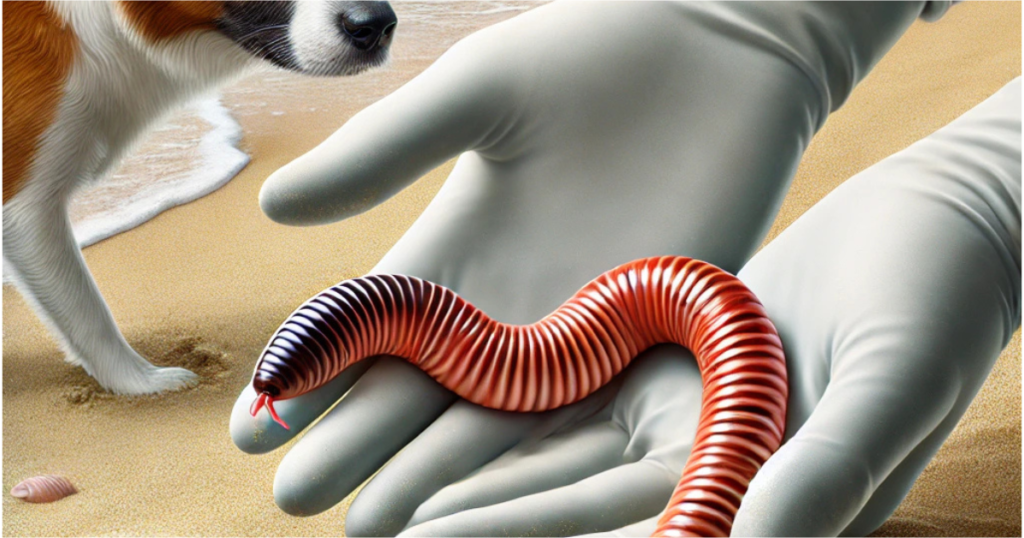 Are beach worms dangerous to dogs and other animals